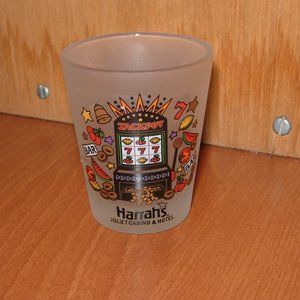 Harrahs Casino Souvenir Frosted Shot Glass